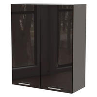 KÜCHENHÄNGESCHRANK Essen W4/80 Schwarz Hochglanz / Grau Matt 80 / 32,5 / 96cm - Schwarz Hochglanz/Schwarz, Holz/Holzwerkstoff (80/96/32.5cm) - Feldmann-Wohnen