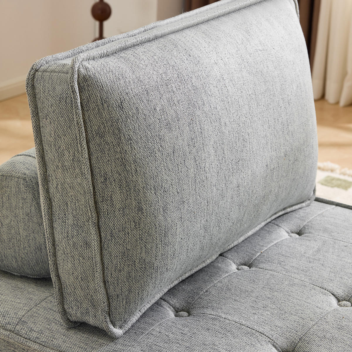 SOFA Leinen Hellgrau modular - Hellgrau, Holzwerkstoff/Textil (81/81/81cm) - WISHDOR
