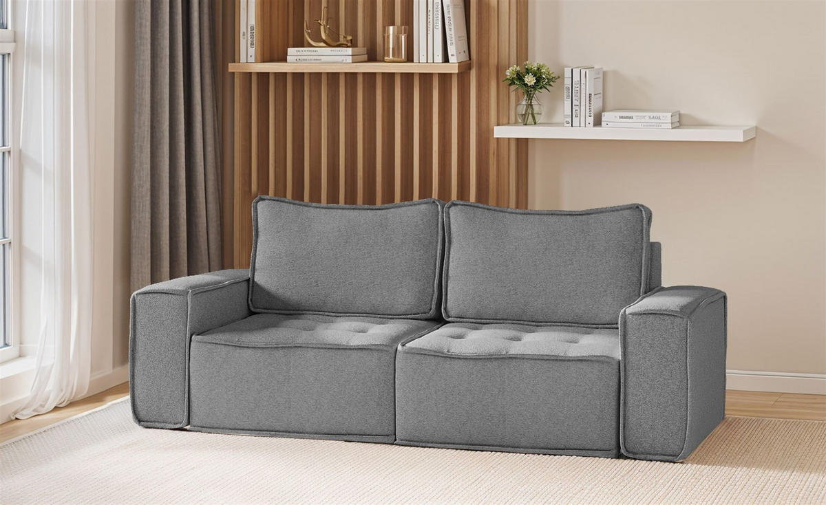 SOFA Sande In Raven - Grau, Holzwerkstoff/Textil (212/85/90cm) - Fun Möbel