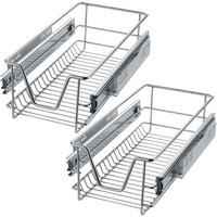 TELESKOPSCHUBLADE 2er Set, einfache Montage,grau - Grau, Metall (27/14/44cm) - tectake