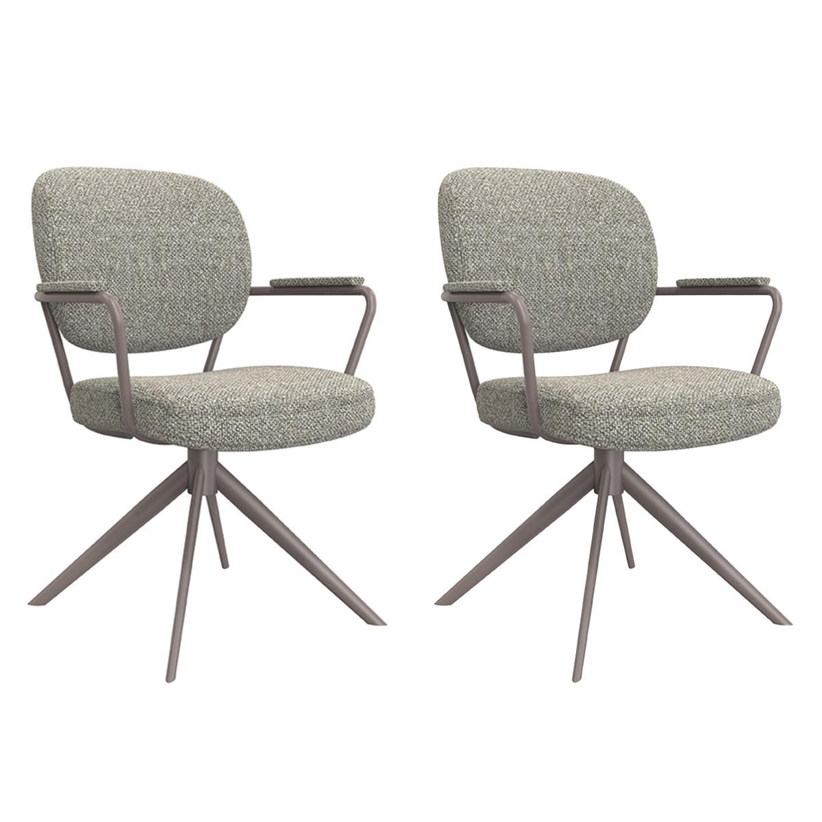 ESSZIMMERSTUHL Basel Grau 64/61/89 cm 2er-Set - Grau, Textil (61/89/64cm) - LABEL51