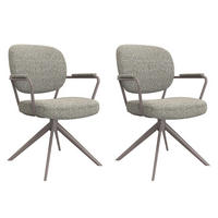 ESSZIMMERSTUHL Basel Grau 64/61/89 cm 2er-Set - Grau, Textil (61/89/64cm) - LABEL51