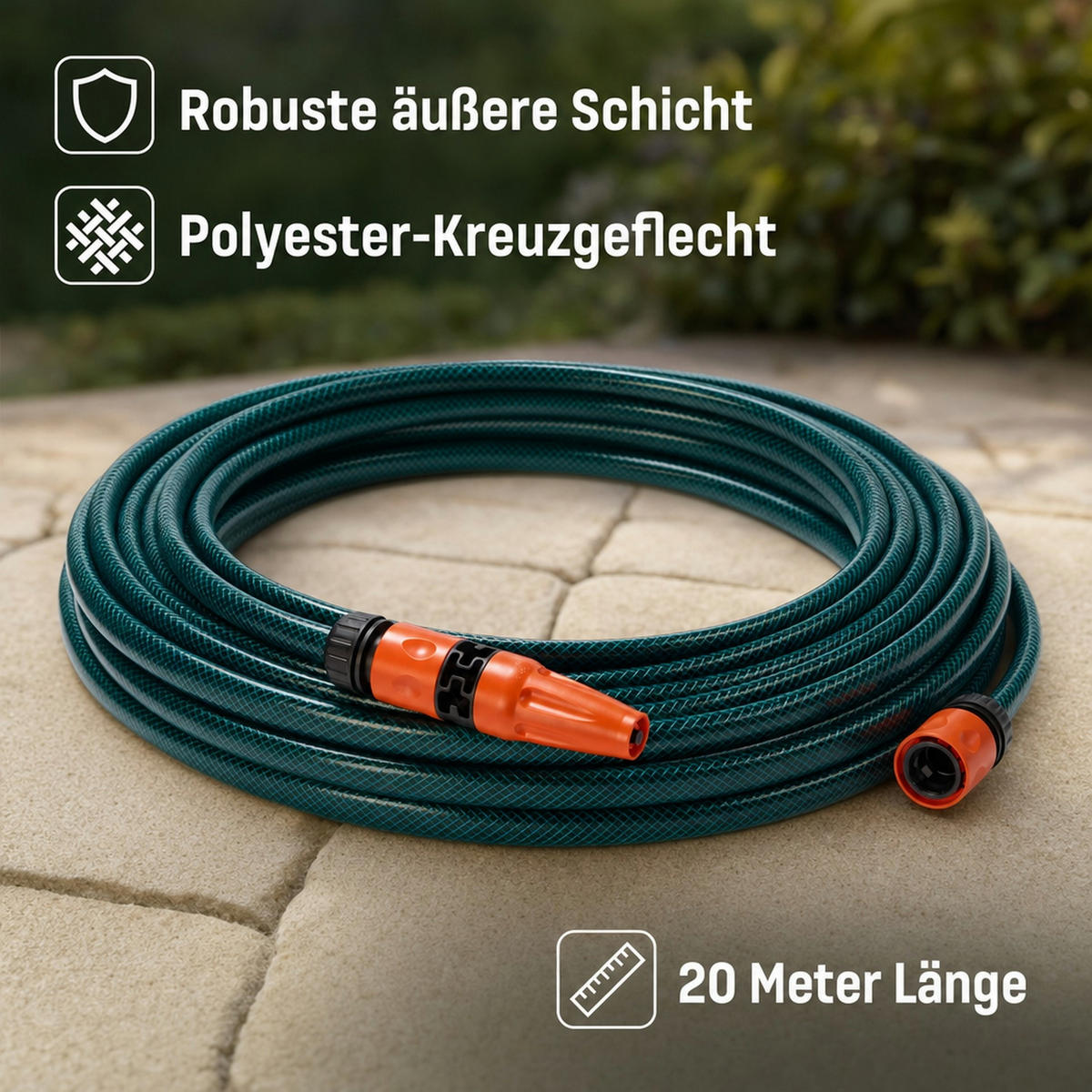 GARTENSCHLAUCH 20 m - Dunkelgrün, Kunststoff (28cm) - Westfalia