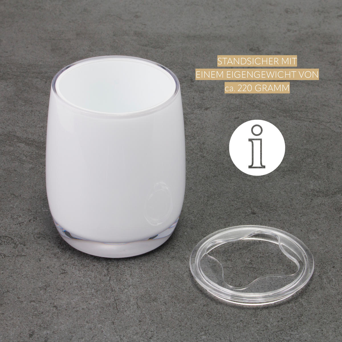 ZAHNBÜRSTENBEHÄLTER SAVONA, weiß - Weiß, Kunststoff (8/10/8cm) - bremermann