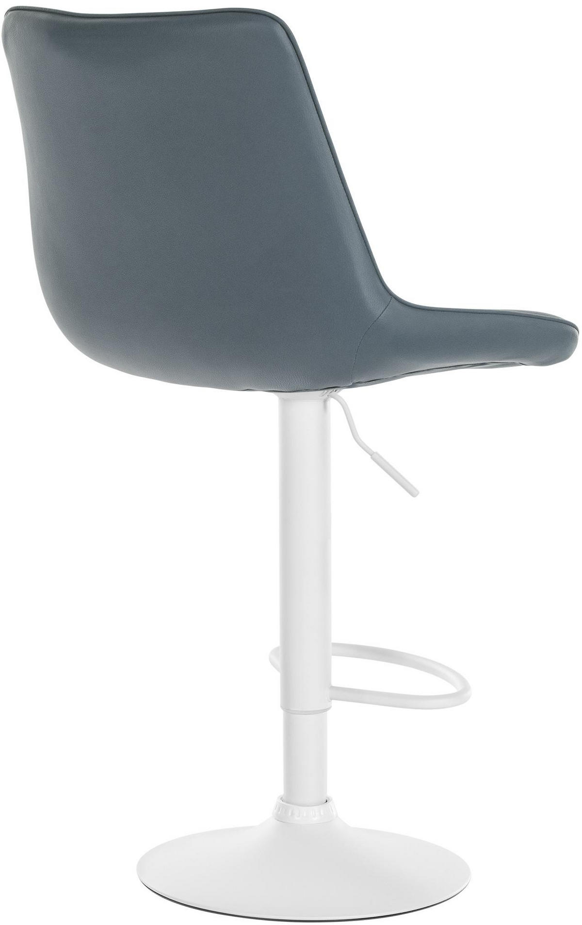 BARHOCKER RIO Grau Kunstleder Weiß - Grau, Leder/Metall (49.5/91/50cm) - DELUKE