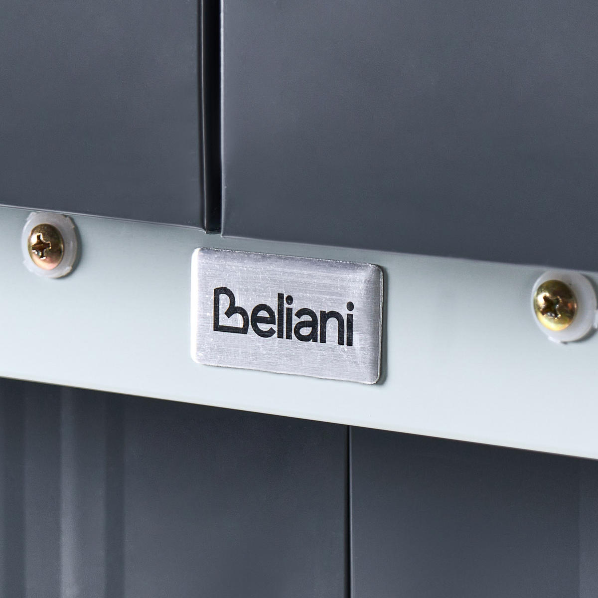 CASĂ PENTRU UNELTE 194 cm 118 cm gri grafit Cirella - alb/grafit, metal (194/184/118cm) - Beliani