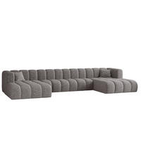 ECKSOFA U-form Grand U XL Stoff Haga Grau - Grau, Holz (179/408cm) - Kaiser Möbel