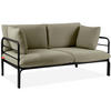 GARTENSOFA RAMBE 2-Personen mit Kissen, Anthrazit/Beige - Dunkelgrau/Beige, Textil/Metall (150/80/80cm) - KONSIMO®