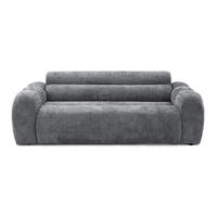 2-SITZER modulares Sofa VEER, Breite 213 cm Chenille Webstoff Dunkelgrau - Dunkelgrau/Schwarz, Holz/Kunststoff (213/75/95cm) - Muffo