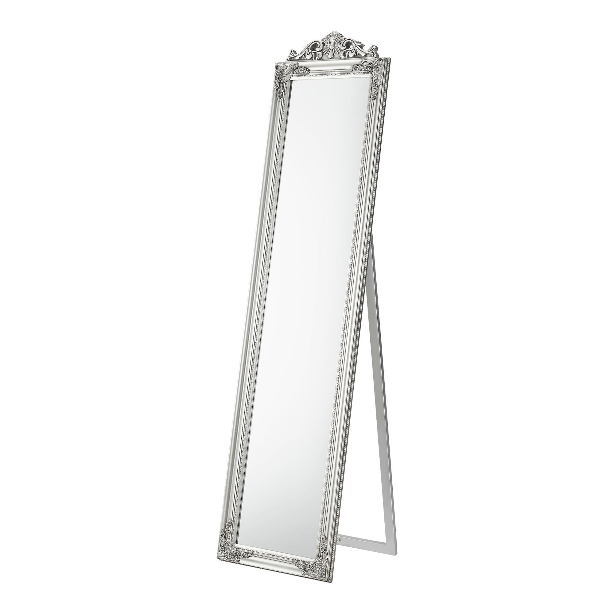 STANDSPIEGEL Arezzo - Silberfarben, Glas/Holz (28.5/160/140cm) - [en.casa]