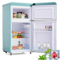 KÜHLSCHRANK 46/45/91 cm Cyan 72L mit LED-Licht - Türkis, Metall (45/91/46cm) - Oxeza