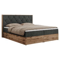 BOXBETT VENETO 200/200 Dunkelgrau Struktur - H3 - Dunkelgrau, Holz/Textil (200/200cm) - MKS