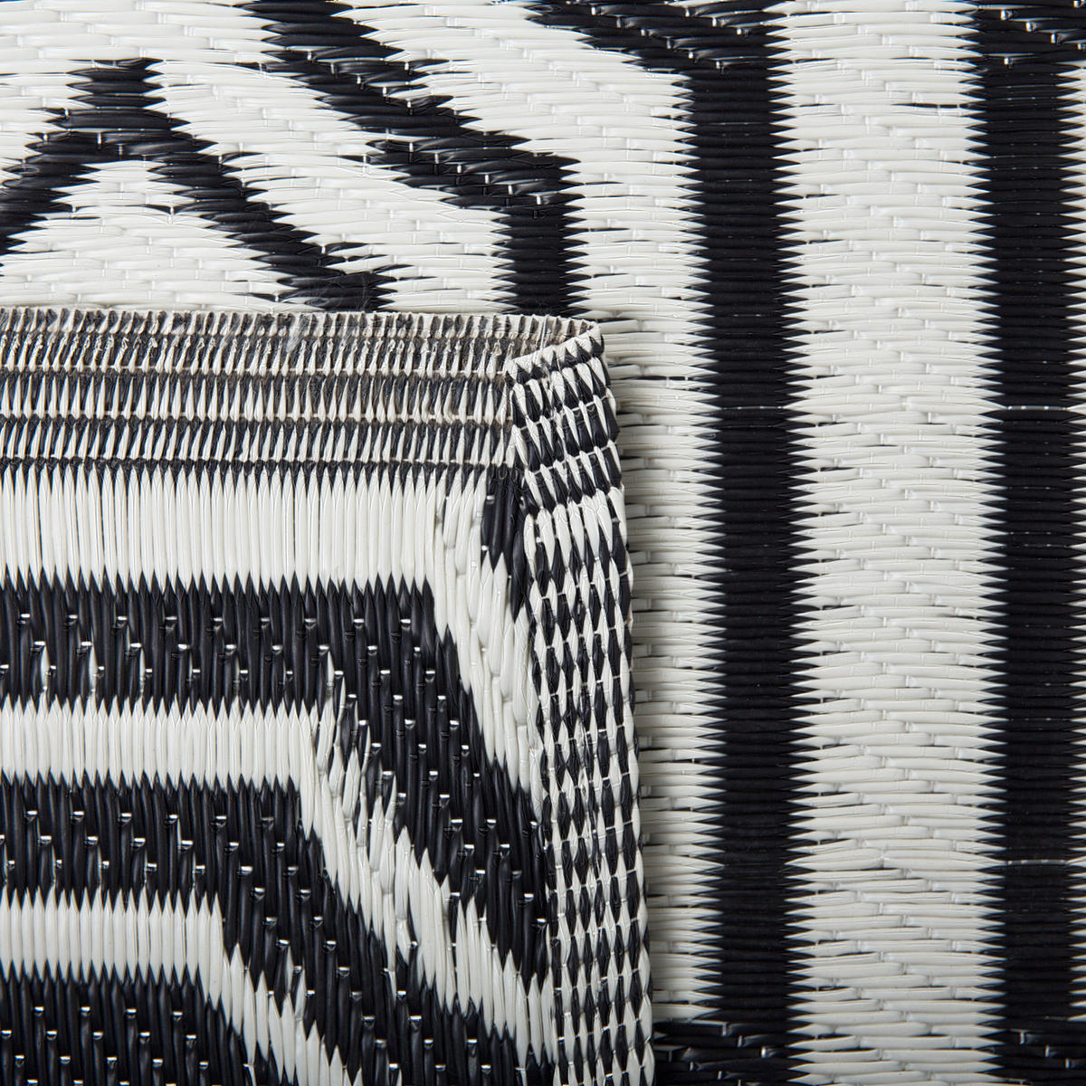 OUTDOOR-TEPPICH Bidar 180/90 cm - Schwarz, Kunststoff (90/180cm) - Beliani