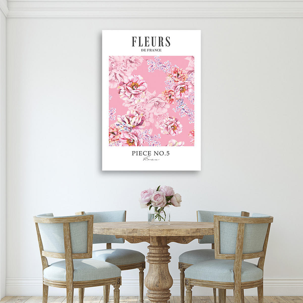 WANDBILD shabby chic rosa pfingstrosenblüten - Pink, Textil (40/60cm) - Feeby