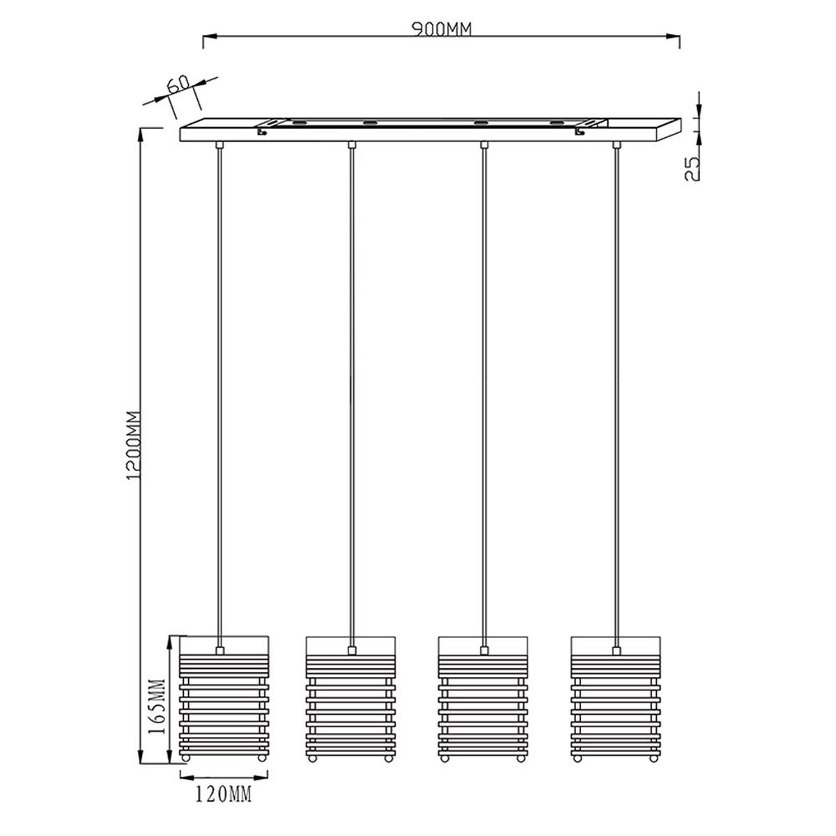 HÄNGELEUCHTE Metall Braun Gitteroptik - Braun, Metall (90/12/120cm) - Globo Lighting