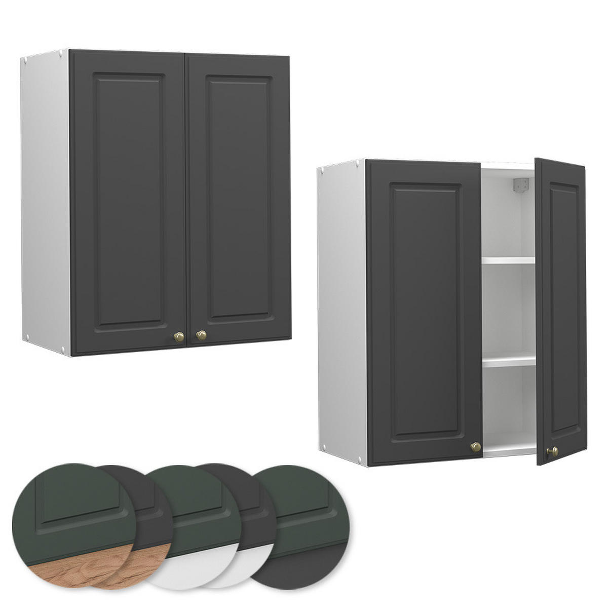 HÄNGESCHRANK Fame-Line Anthrazit-Gold 60 cm - Anthrazit/Weiß, Holzwerkstoff (60/72/34.1cm) - Vicco