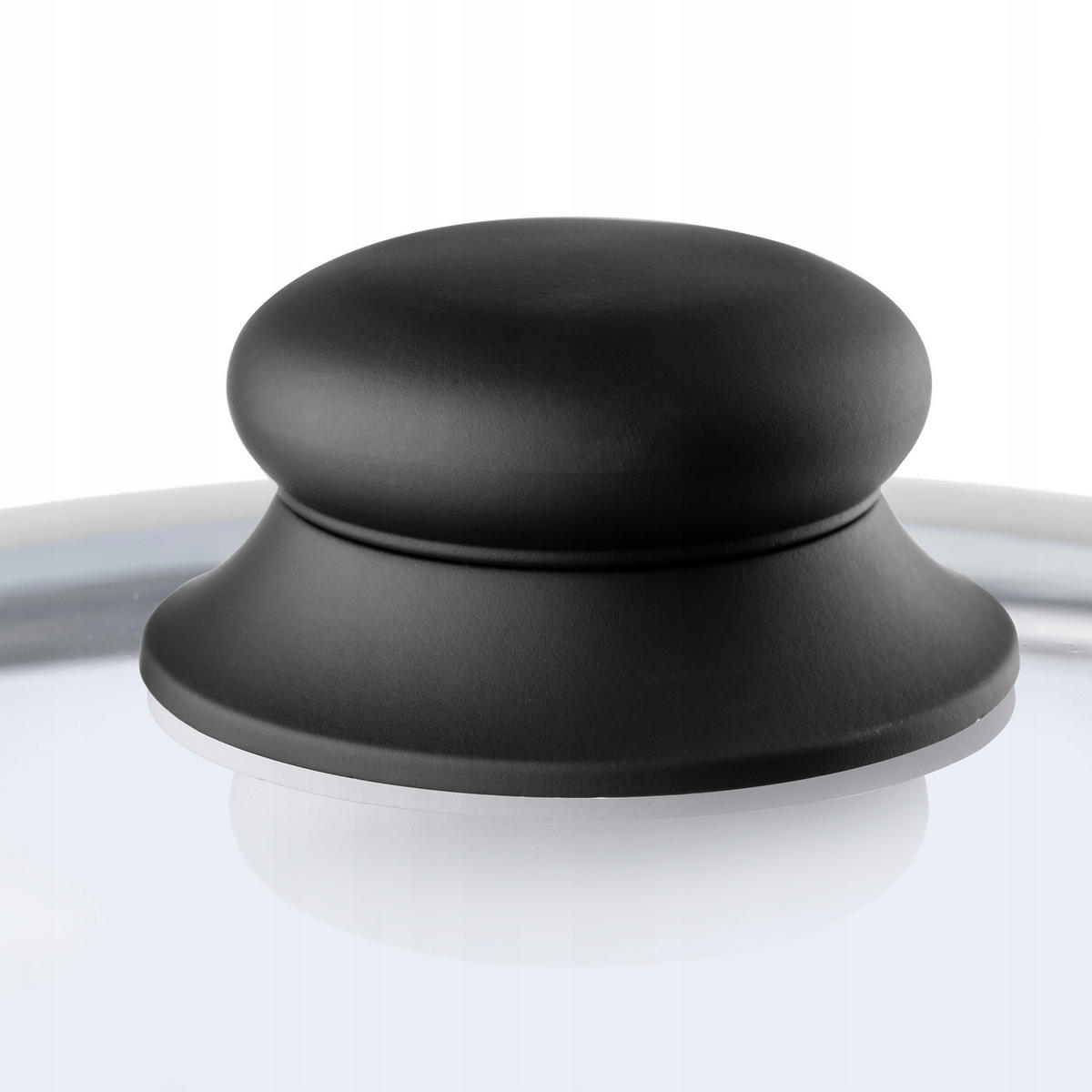 DECKEL mit Schwarz Silikongriff, 30 cm - Transparent, Glas (30cm) - KADAX