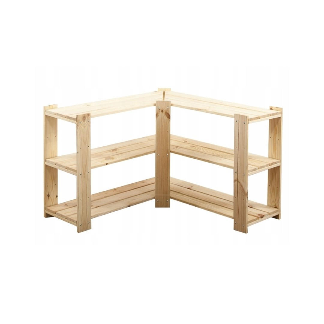 ECKREGAL WOODLAND 64x85x30cm Fachlast 120kg 3 Fachboden Kiefernholz Natur - Naturfarben, Holz (85/64/30cm) - PROREGAL