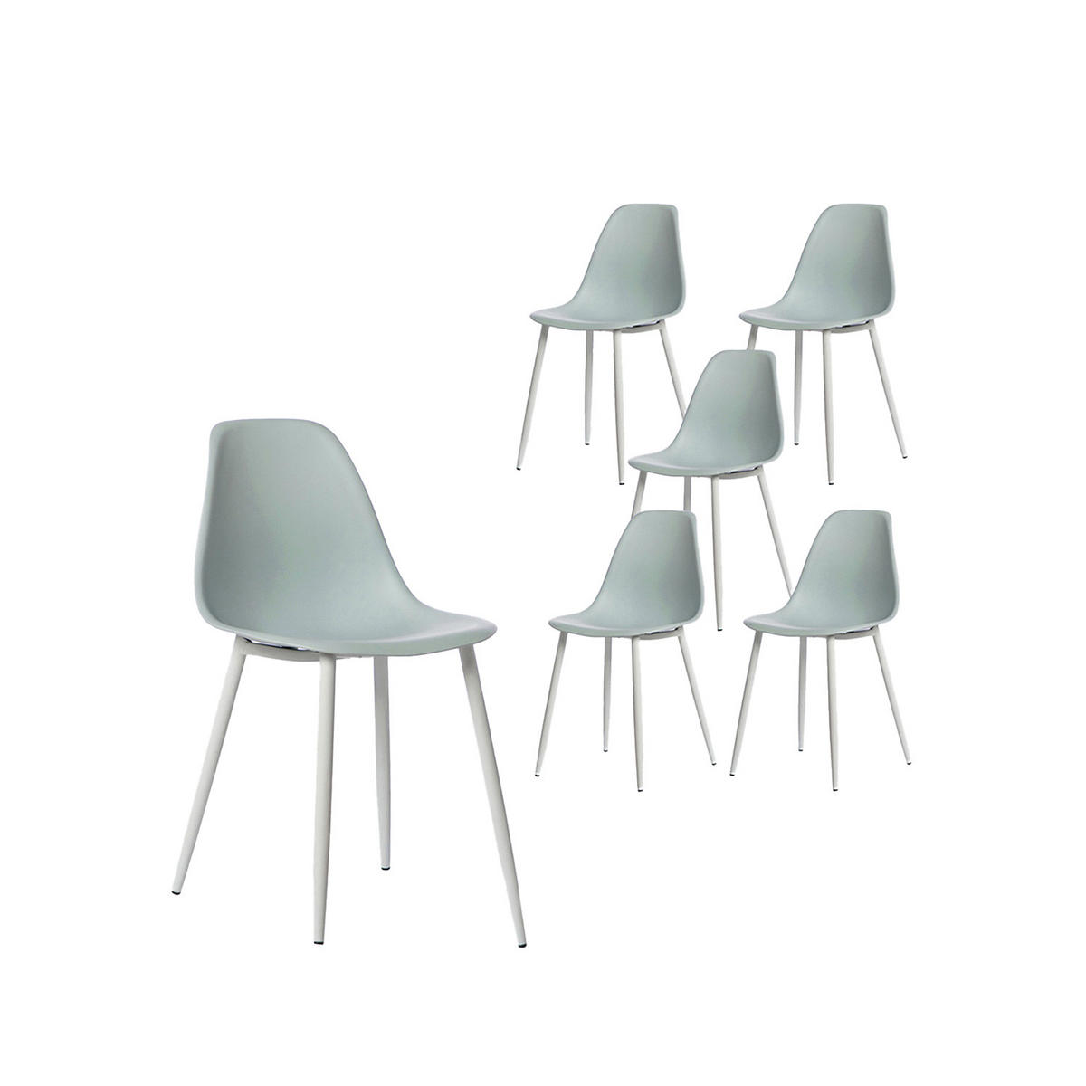 ESSZIMMERSTUHL Nina Grün 45 cm x 80 cm 6er-Set - Grün, Kunststoff (45/80/53cm) - Klast Home