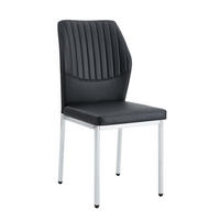 STUHL-SET DE-36577 4 Stück mit PU-Bezug und Metallbeinen Schwarz - Schwarz, Metall (42.6/93/43cm) - ComfortXL