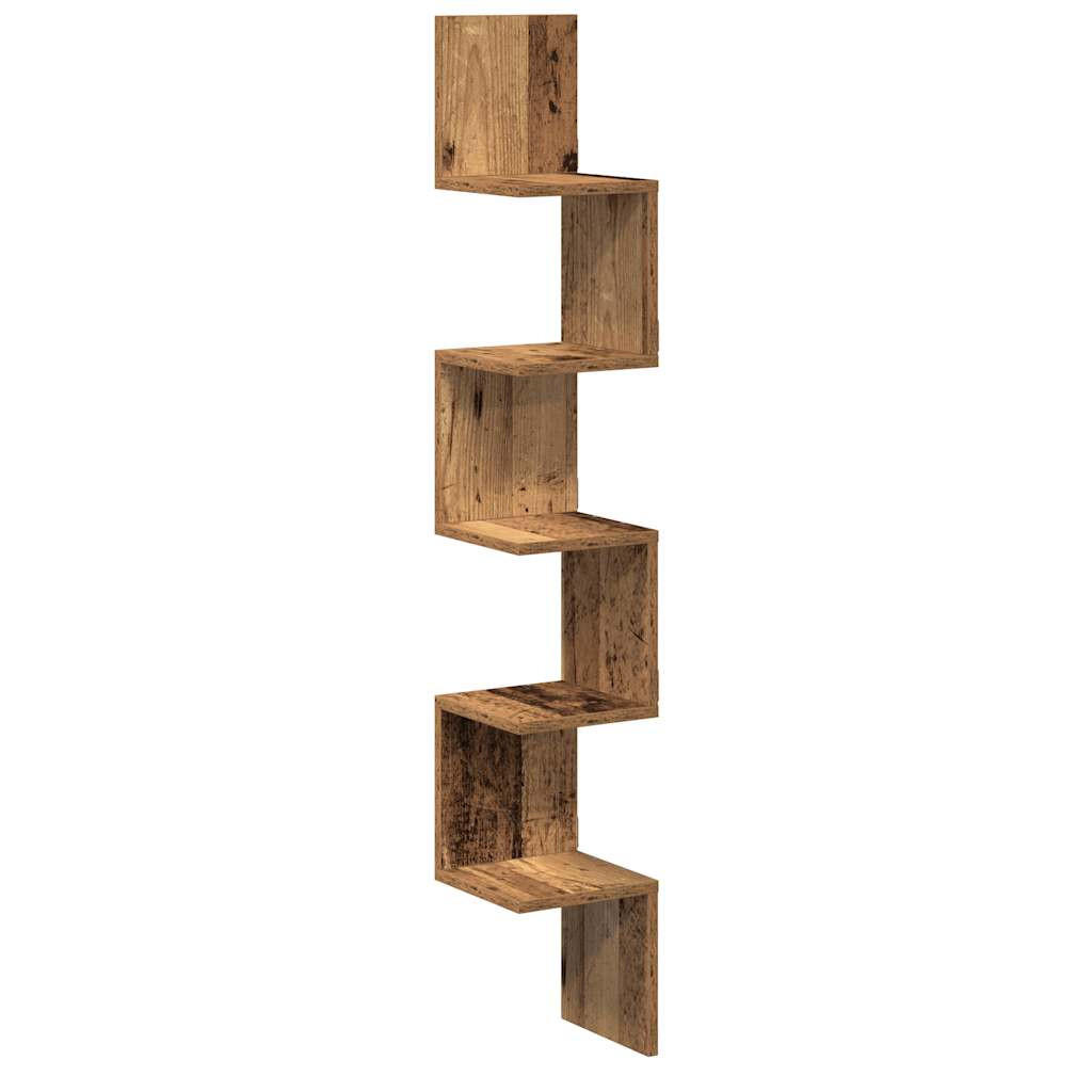 WAND-ECKREGAL Altholz-Optik 20/20/127,5 Cm Holzwerkstoff - Braun, Holzwerkstoff (20/127.5/20cm) - vidaXL