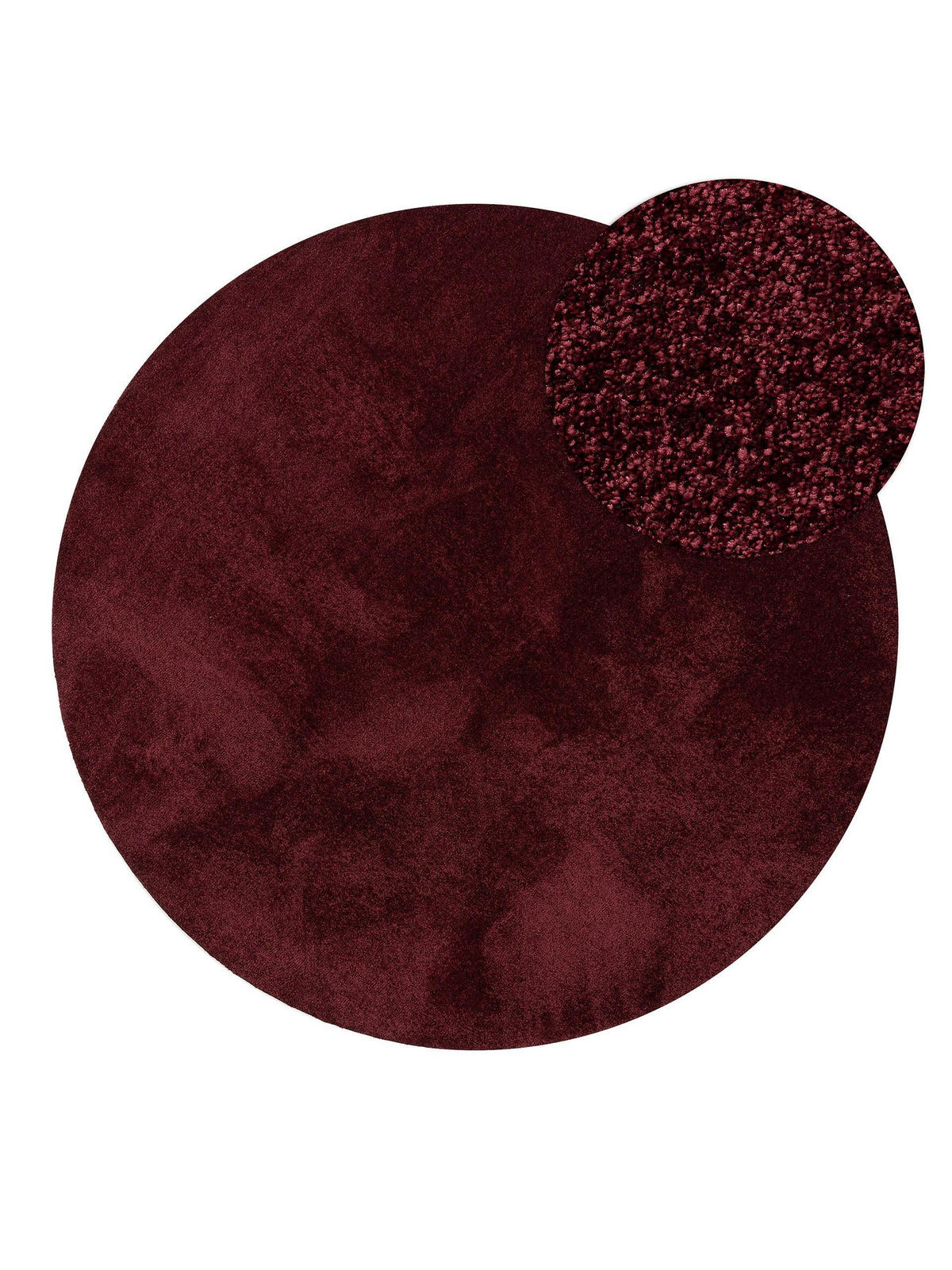 TEPPICH Nina waschbar ø 150 cm rund - Rot, Kunststoff (150/150cm) - benuta Nest