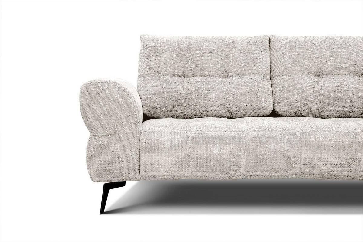 ECKSOFA SALVINI 5-Sitzer, ecru - Ecru/Schwarz, Holzwerkstoff/Textil (292/158cm) - Courtois Laville