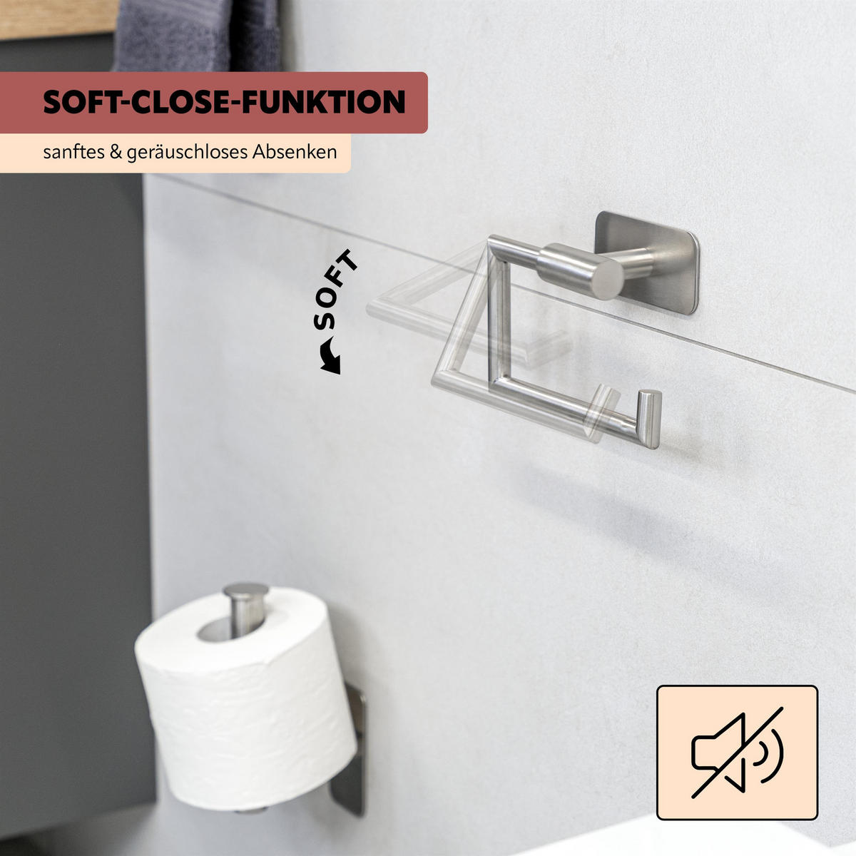 TOILETTENPAPIERHALTER PIAZZA TAPE, Edelstahl, matt - Edelstahlfarben, Metall (15/10.5/5.5cm) - bremermann