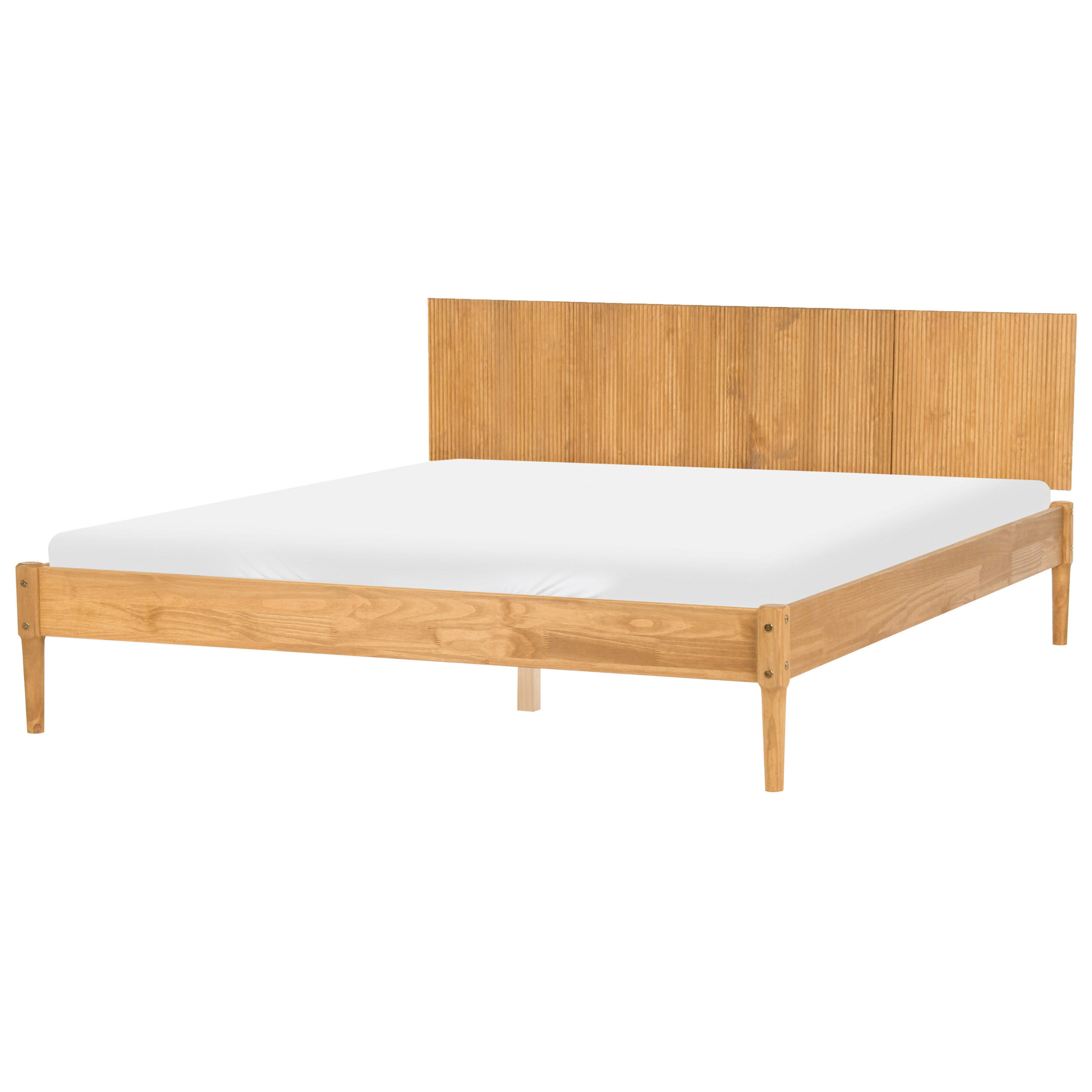 Beliani Bett Hellbraun, Braun 180x200 cm