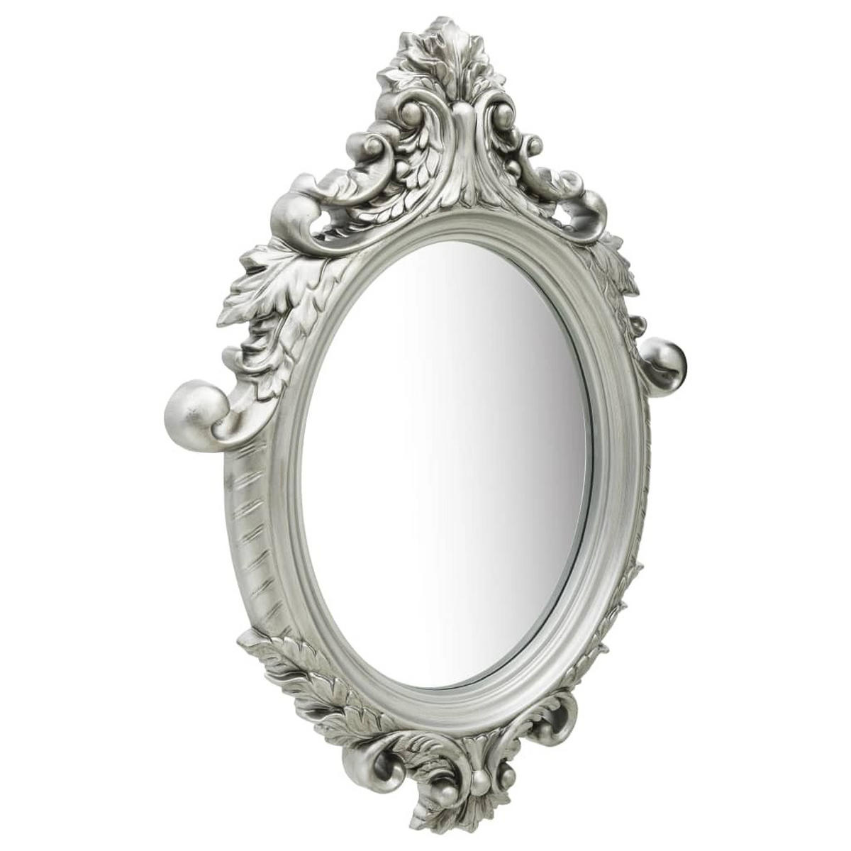 WANDSPIEGEL im Schloss-Stil 56x76 cm Silbern - Silberfarben, Glas (56/76/1cm) - furnicato