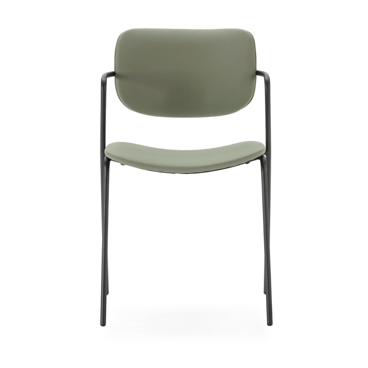STÜHLEN (Set aus 2) mit schwarzen metallbeinen - maika 49/55/48 cm - Grün, Kunststoff (55/48/49cm) - Calicosy