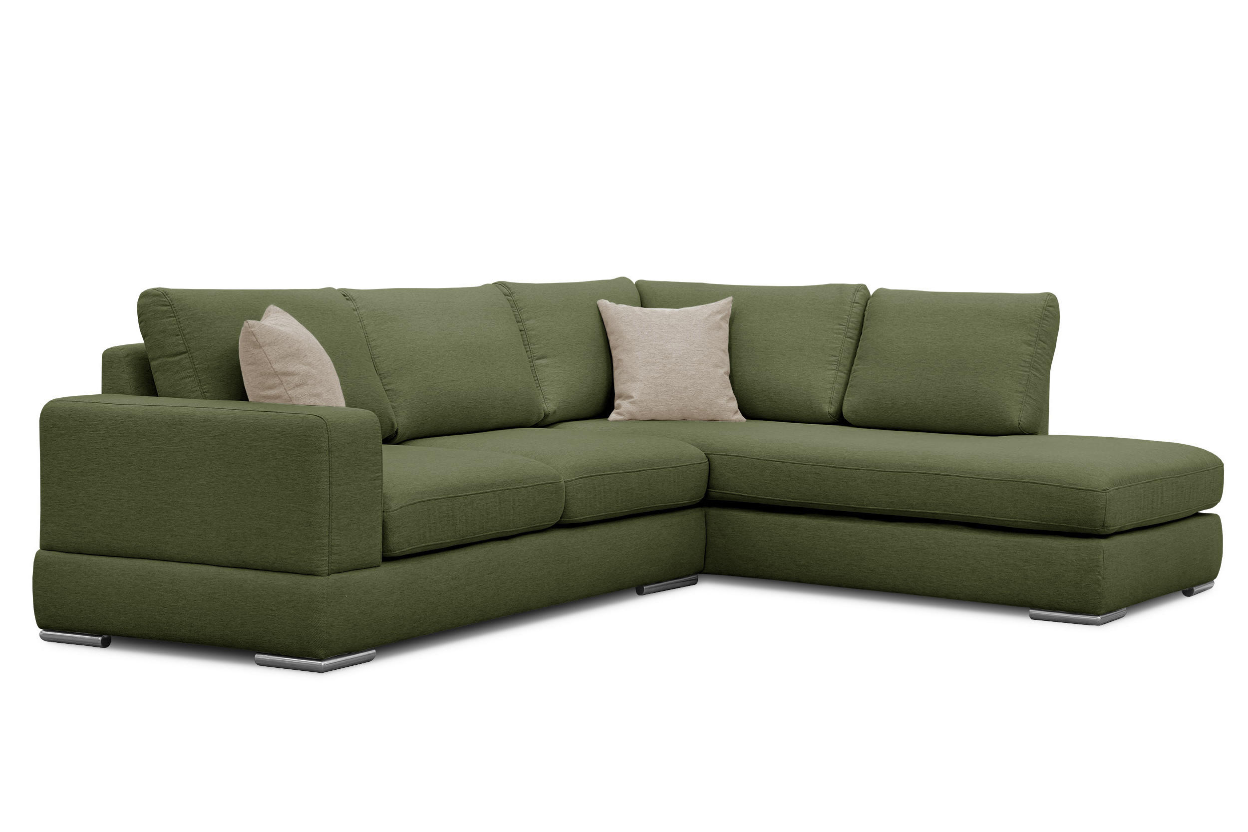 ECKSOFA OTTO 5-Sitzer, grün - Grün, Holzwerkstoff/Textil (279/219cm) - Courtois Laville