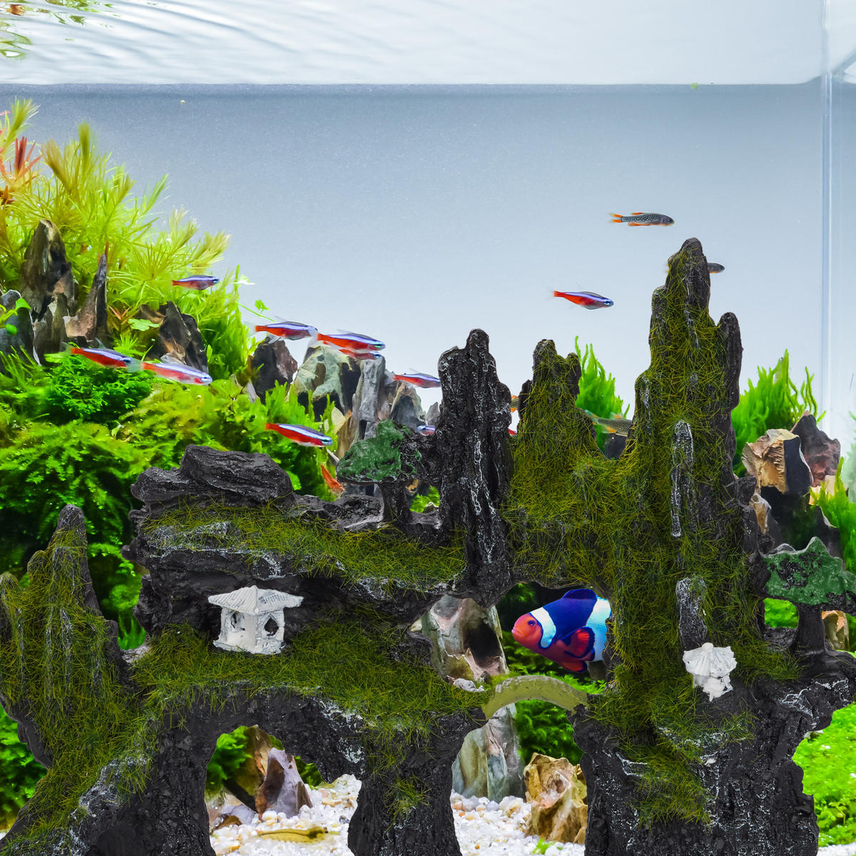 DEKORÁCIA akvária - čierna, plast (23.5/17/8.5cm) - Relaxdays