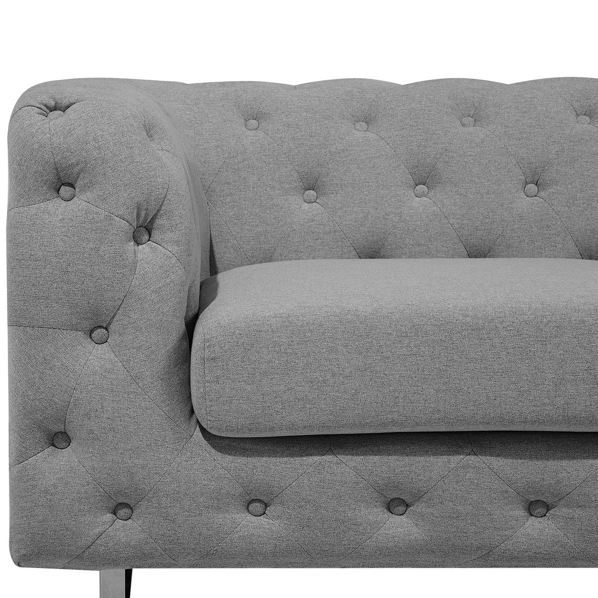 2-SITZER-SOFA Polyester Grau Vissland - Hellgrau, Textil (172/71/87cm) - Beliani