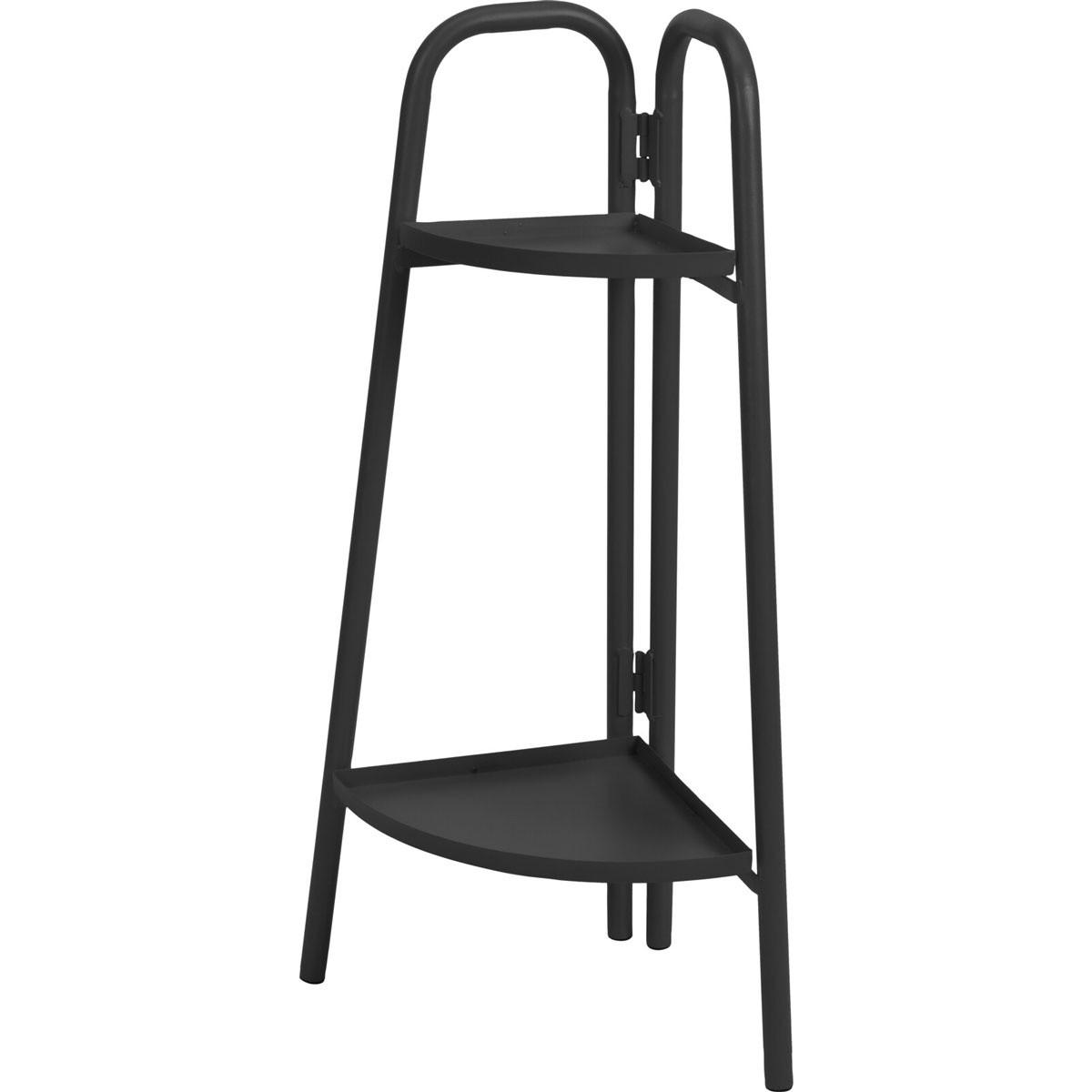 BLUMENSTÄNDER Metall 70 cm Ecke 2 Ablagen - Anthrazit, Metall (26/26/70cm) - Ambiance