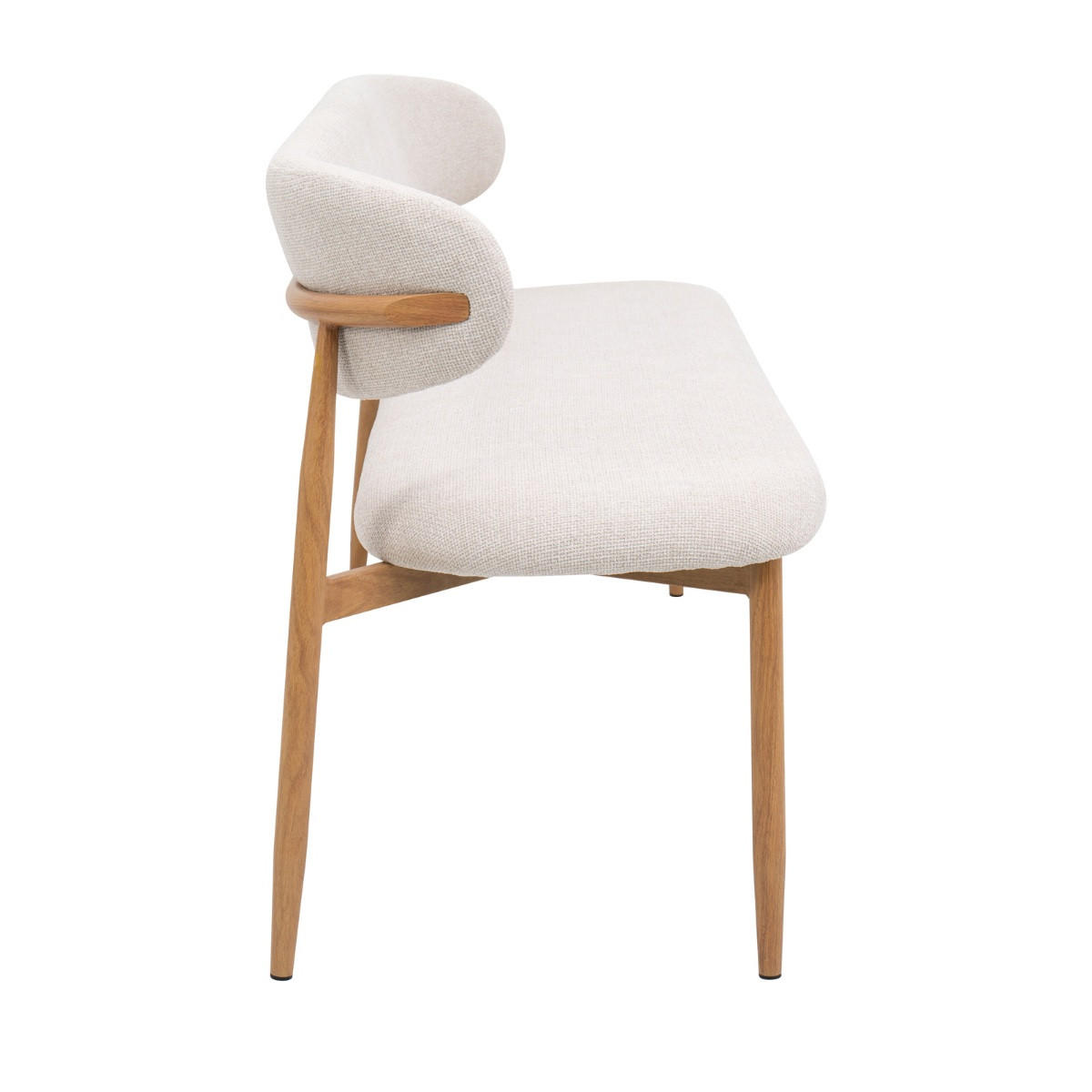 ESSZIMMERBANK aus Stoff 160x55x77cm, beige/natur - Beige, Textil (160/77/55cm) - Giga Meubel