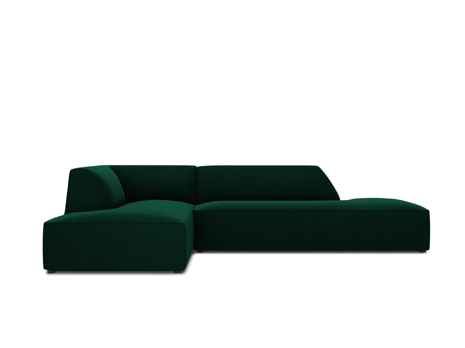 ECKSOFA links Ruby aus Samt flaschengrün 4 Sitzplätze - Dunkelgrün, Textil (180/273cm) - Micadoni