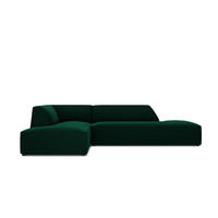 ECKSOFA links Ruby aus Samt flaschengrün 4 Sitzplätze - Dunkelgrün, Textil (180/273cm) - Micadoni