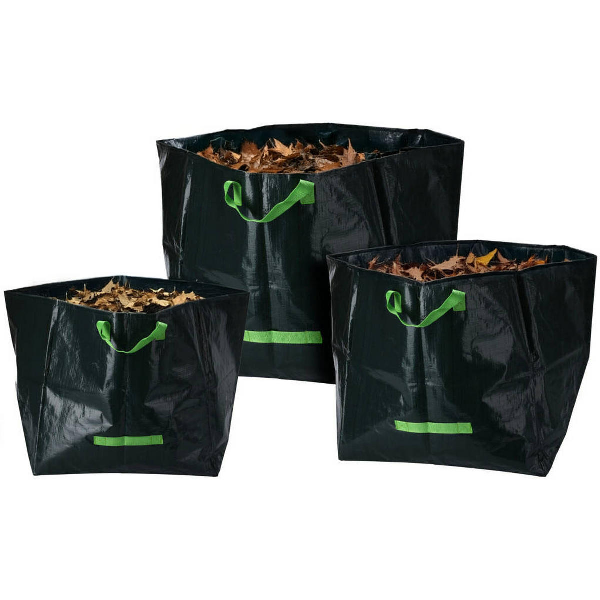 GARTENSÄCKE-SET Kunststoff 3er-Set - Schwarz, Textil (57/57/57cm)
