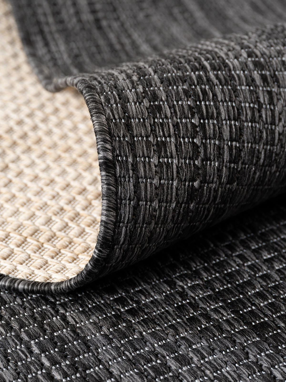TEPPICH Flachgewebe, Outdoor, Fußbodenheizung-geeignet, VIGOLENO in Anthrazit, 280 x 370 cm - Anthrazit, Textil (280/370cm) - KADIMA DESIGN
