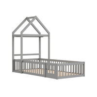 KINDERBETT 90x200 cm Stauraum grau - Grau, Holz (90/200cm) - LEBENLANG