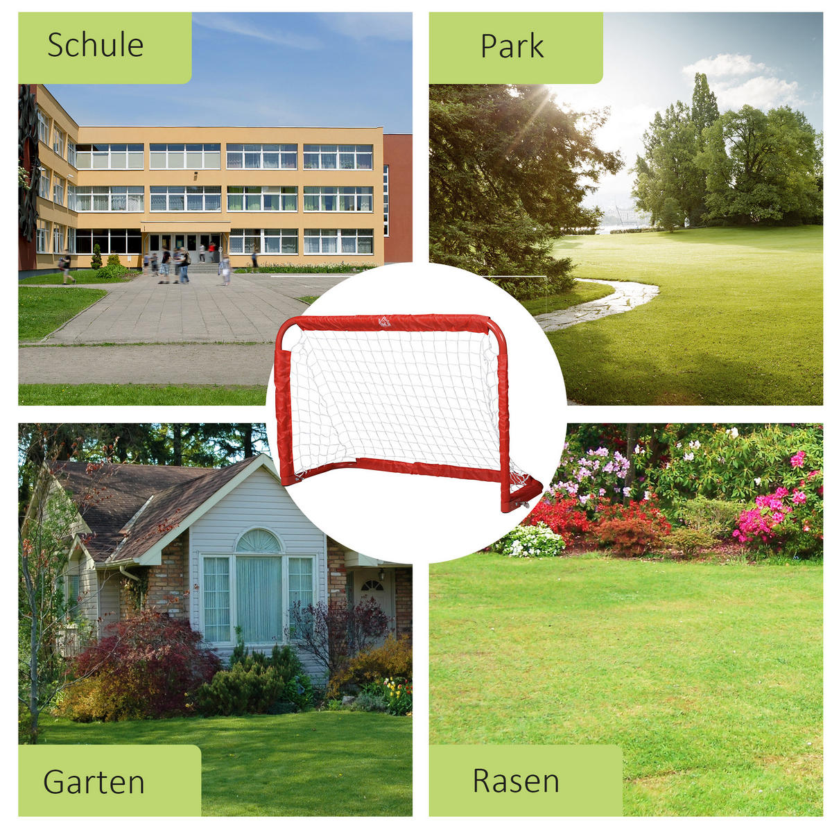 FUSSBALLTOR, Stahl(Q195), Rot, 90L x 36B x 60H cm - Rot, Metall (36/90cm) - HOMCOM
