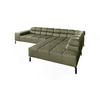 ECKSOFA NELSON Grün Leder Relaxfunktion - Schwarz/Olivgrün, Leder/Metall (321/216cm) - KAWOLA