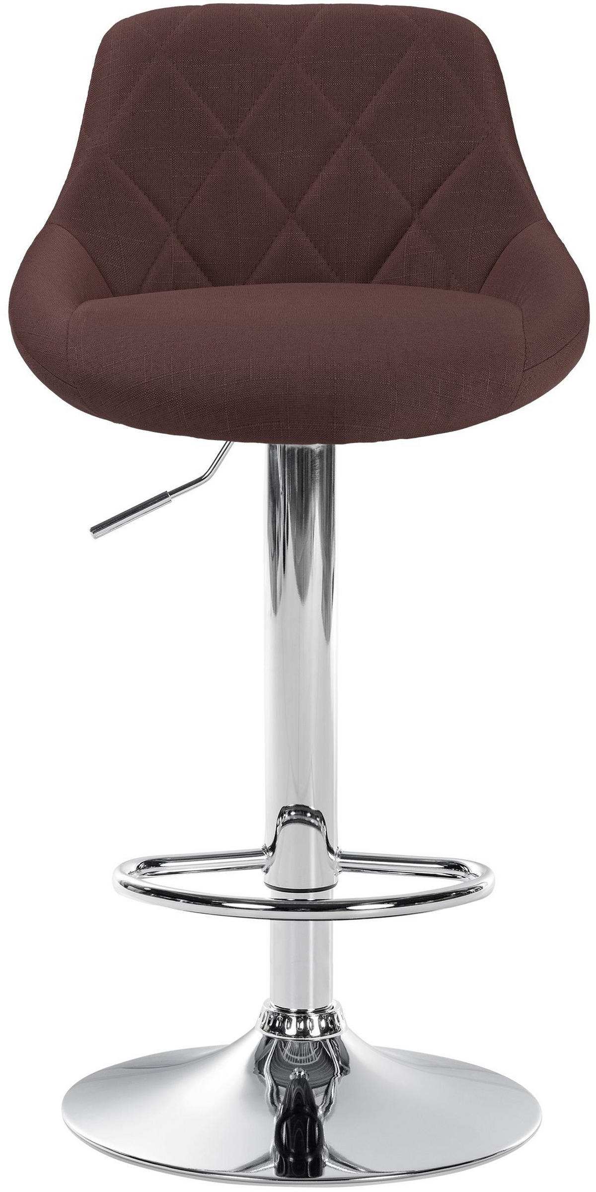 BARHOCKER Stoff braun - Chromfarben/Braun, Textil/Metall (46/83/49cm) - CLP