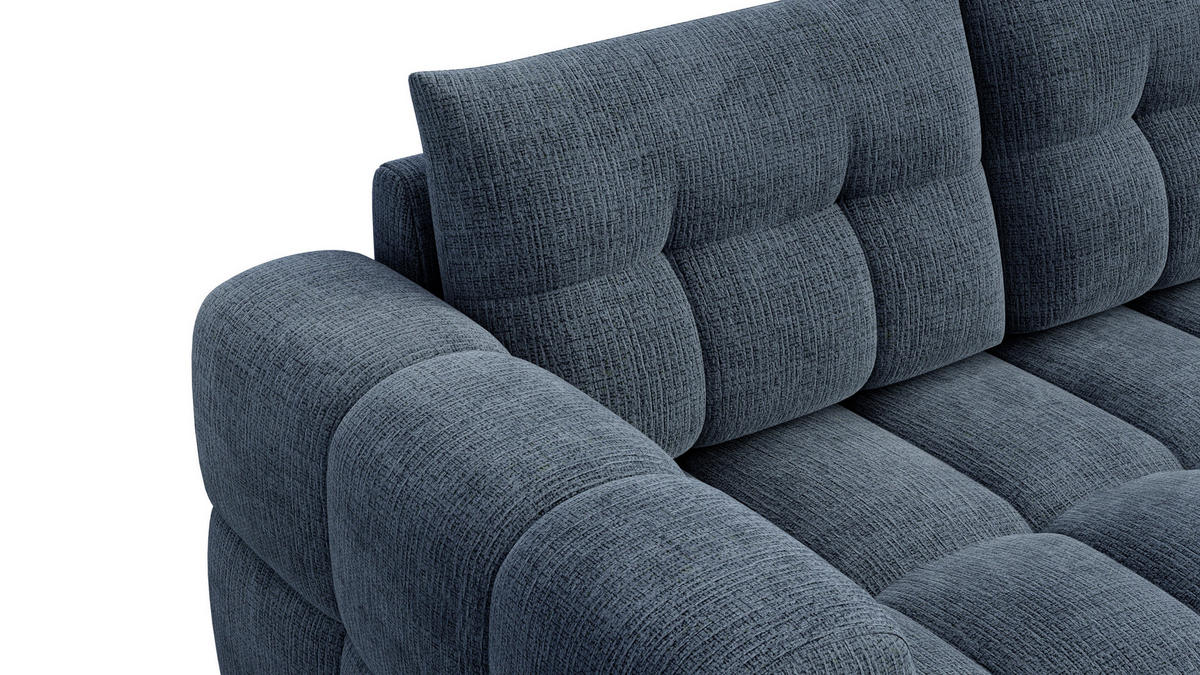 ECKSOFA CLOUDI 4-Sitzer rechts, marineblau - Blau/Schwarz, Holz/Textil (294/160cm) - Courtois Laville