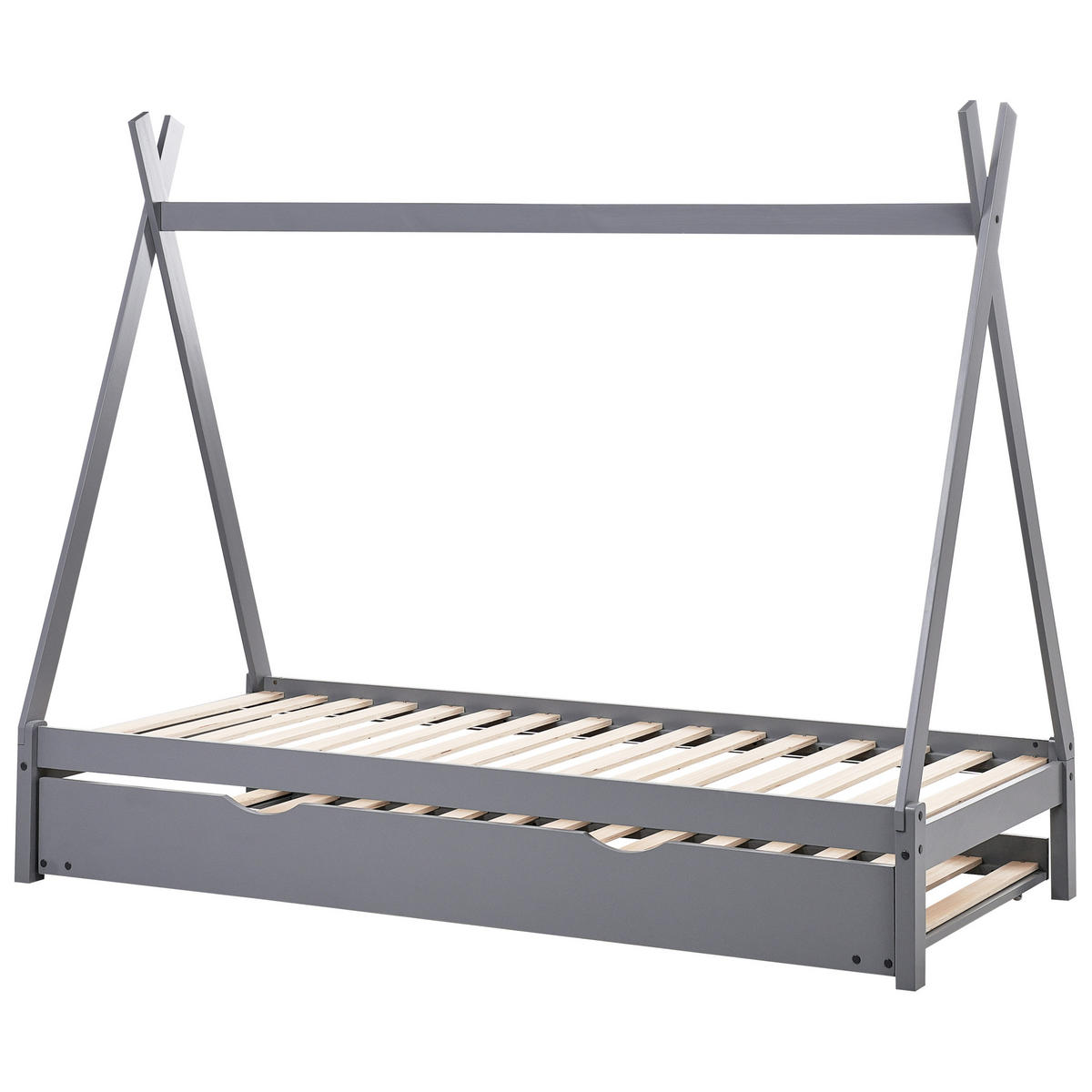 KINDERBETT 90x200 cm Grau Talmontiers - Grau, Holz (90/200cm) - Beliani