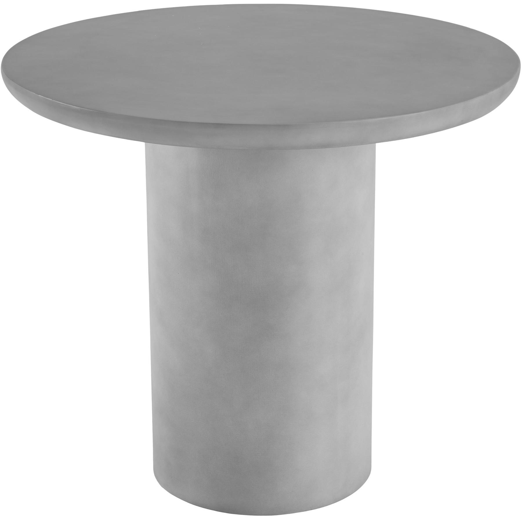 RUNDER-GARTENTISCH Talmi,inkl. Bodenschoner, 86,5 x 75,5 cm,betongrau - Grau, Keramik (86.5/86.5/75.5cm) - tectake
