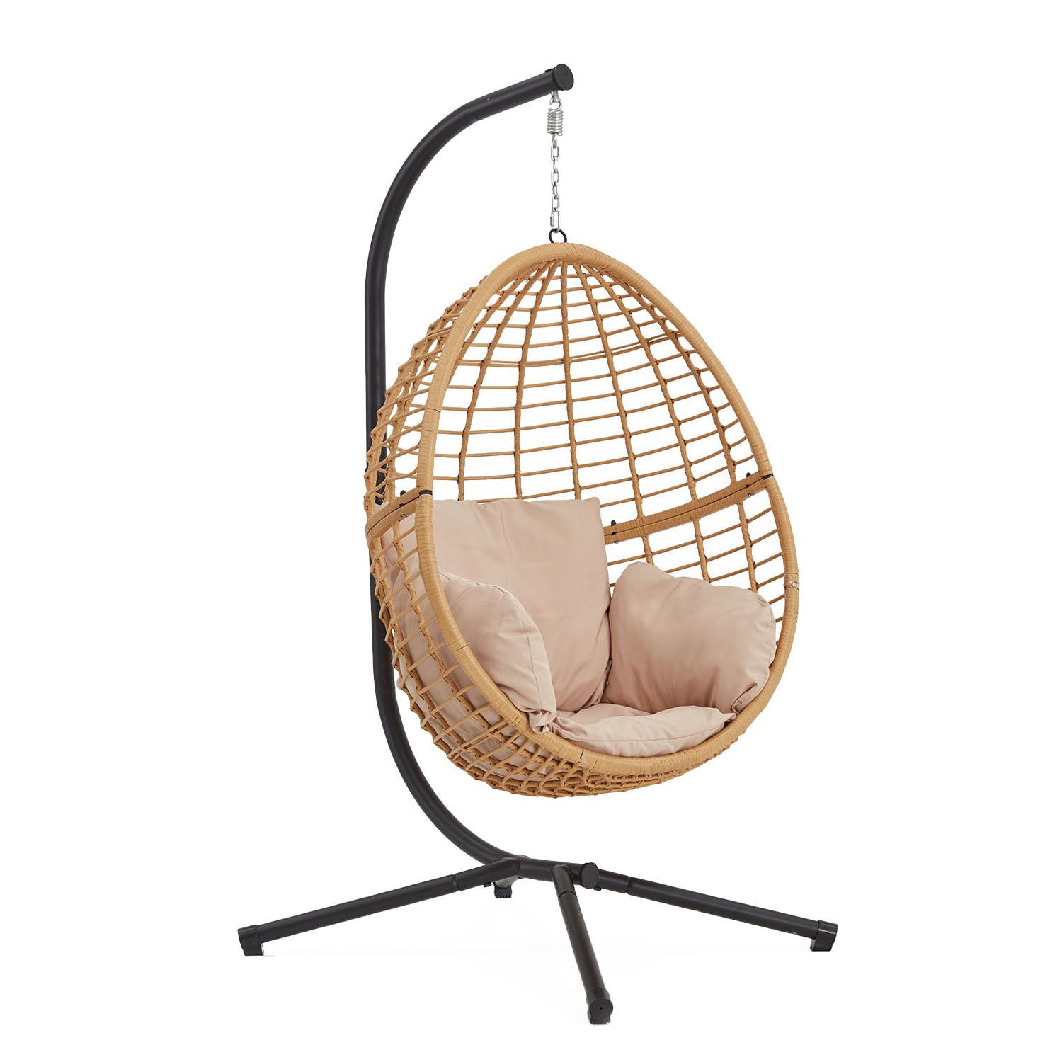 HÄNGESESSEL Auroa Beige Aus Kunstharz In Rattanoptik - Beige, Kunststoff (94/196/106cm) - Concept Usine