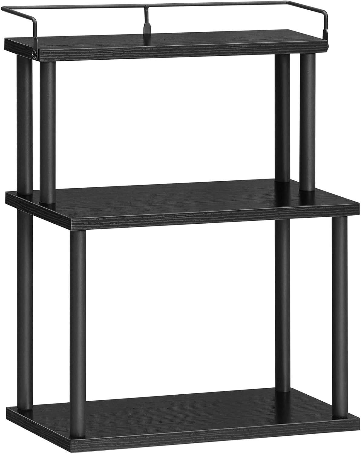 GEWÜRZREGAL mit 3 Ebenen Metall - Schwarz, Holzwerkstoff (38/50/18cm) - Hoobro