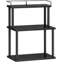 GEWÜRZREGAL mit 3 Ebenen Metall - Schwarz, Holzwerkstoff (38/50/18cm) - Hoobro